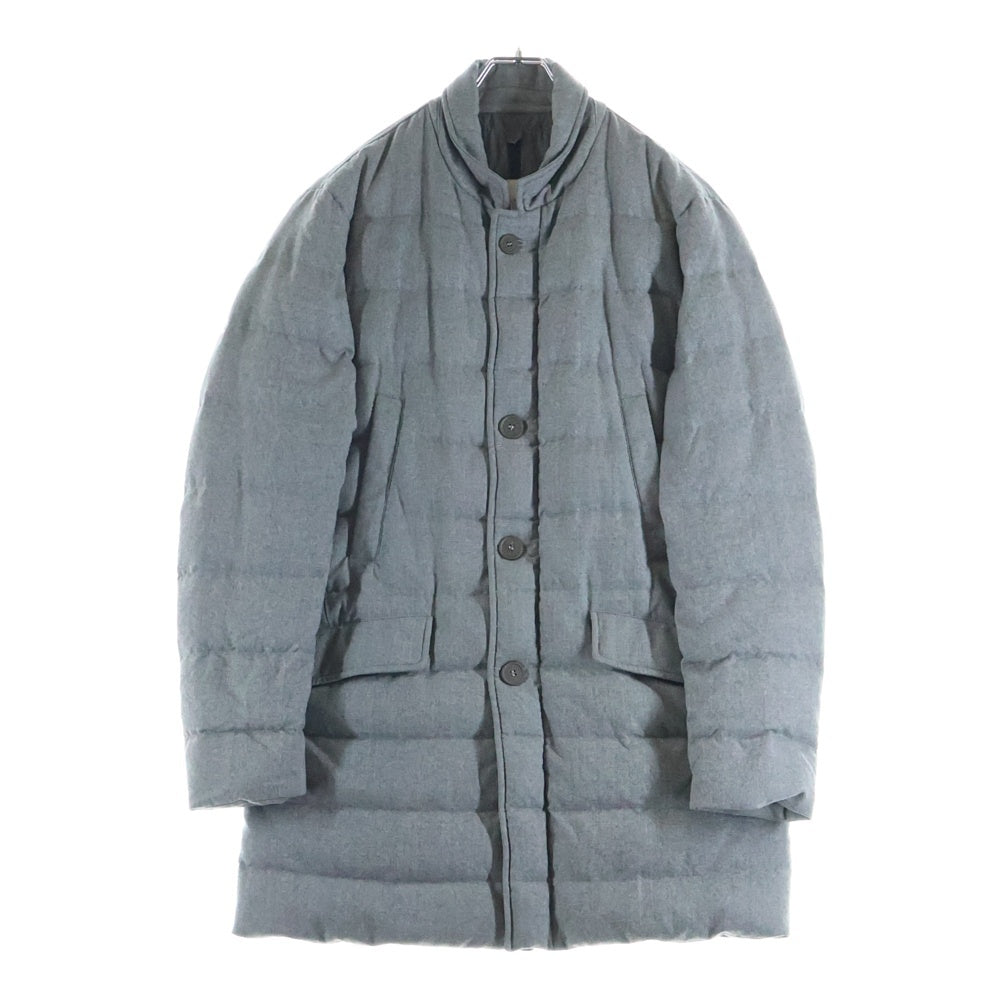 MONCLER(モンクレール) 18AW ウール フーデッド ジップアップ ロングコートダウンジャケット グレー D20913170780 54272
