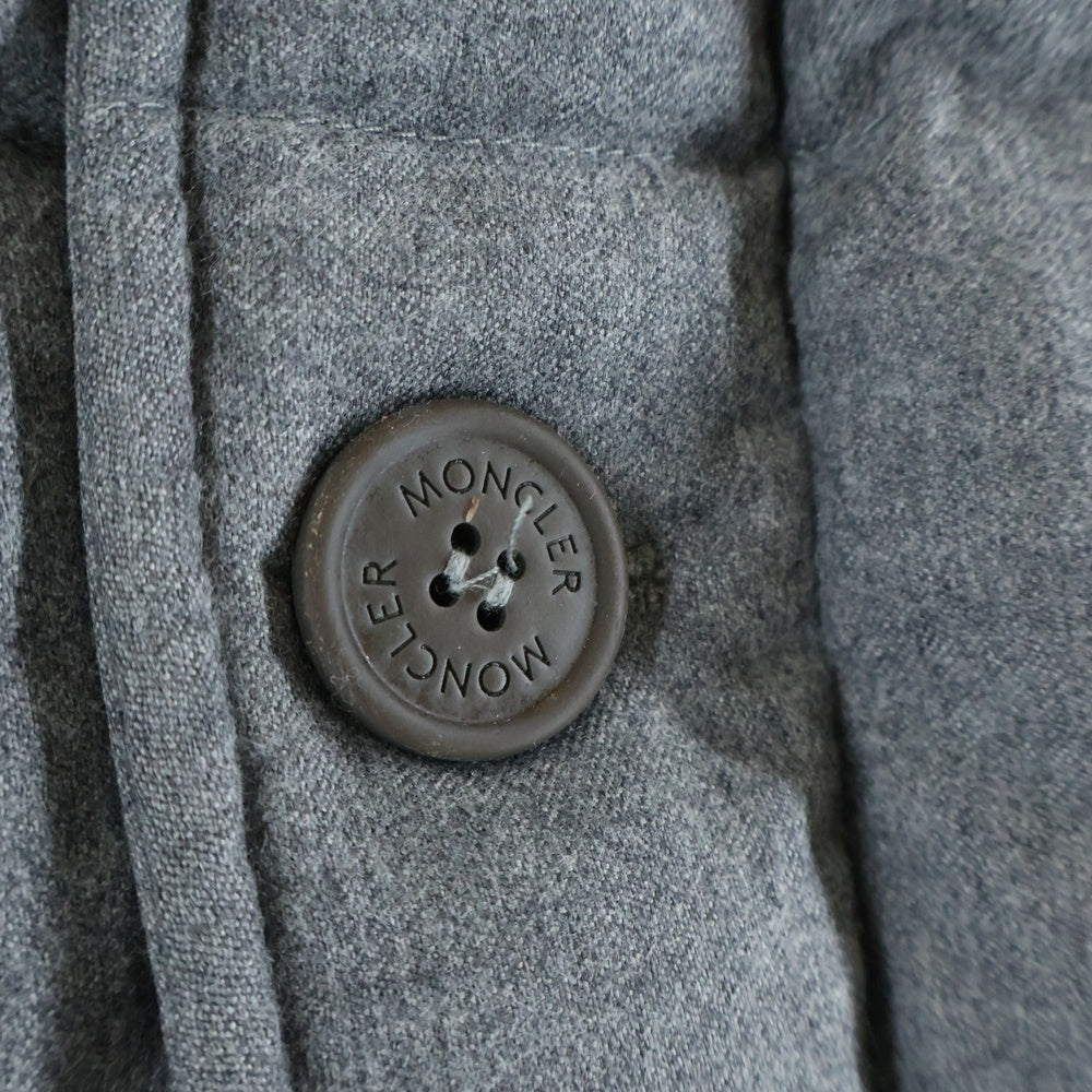 MONCLER(モンクレール) 18AW ウール フーデッド ジップアップ ロングコートダウンジャケット グレー D20913170780 54272