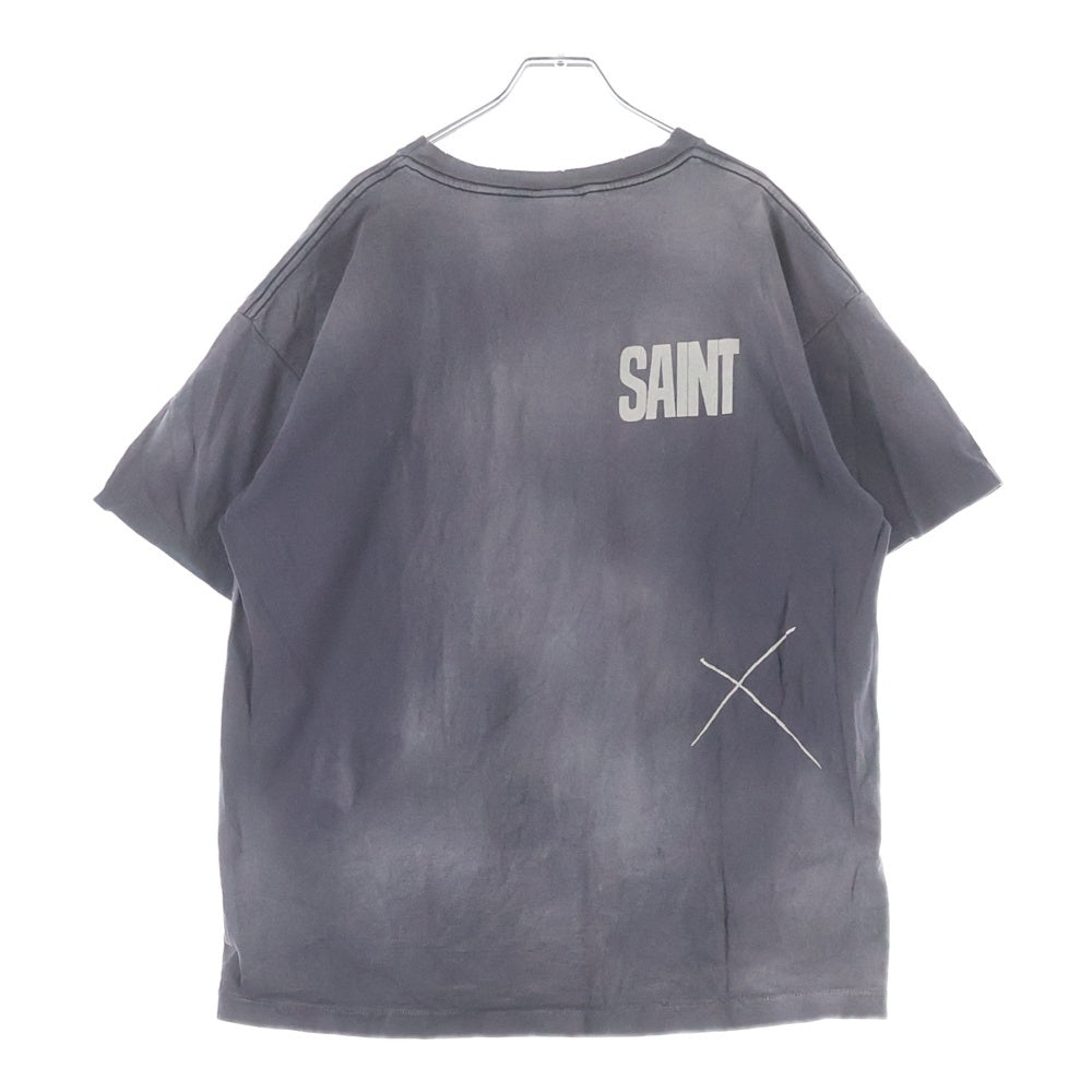 SAINT MICHAEL(セントマイケル) ×LASTMAN ラストマン ヴィンテージ加工グラフィック半袖Tシャツ カットソー グレー SM-YS8-0000-C44
