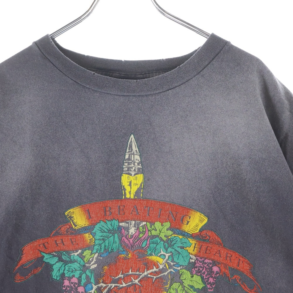 SAINT MICHAEL(セントマイケル) ×LASTMAN ラストマン ヴィンテージ加工グラフィック半袖Tシャツ カットソー グレー SM-YS8-0000-C44