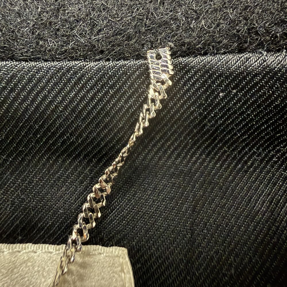 SAINT LAURENT PARIS(サンローランパリ) 碇ボタンダブルブレストチェスターコート ウールコート ブラック 354712 Y980F