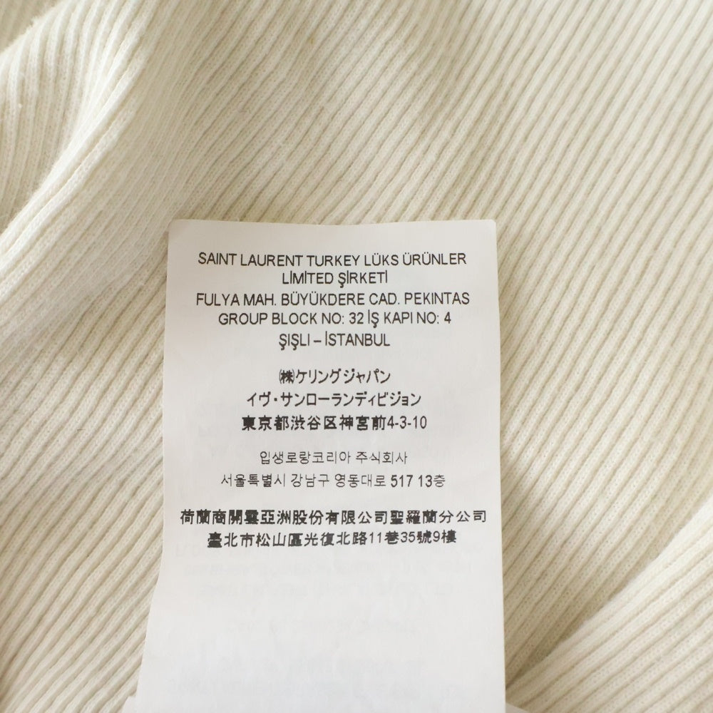 SAINT LAURENT PARIS(サンローランパリ) カサンドラ エンブロイダリー ロゴ リブタンクトップ ベージュ 761275 Y37EC