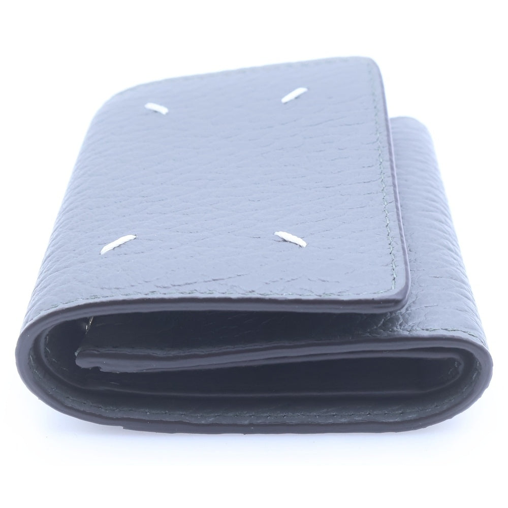 Maison Margiela(メゾンマルジェラ) 4ステッチ 三つ折り グレイニーレザ ウォレット グレー SA3UI0010