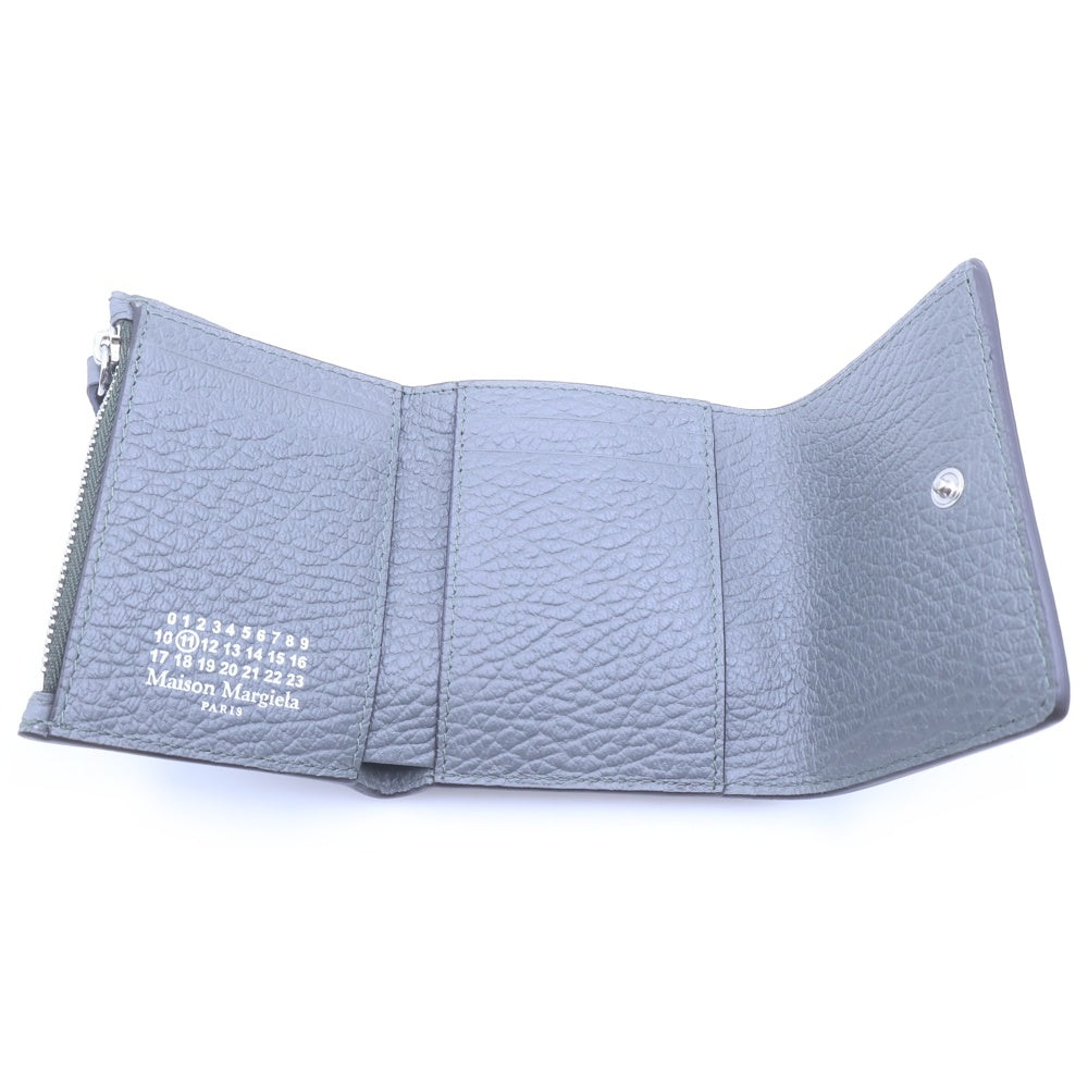 Maison Margiela(メゾンマルジェラ) 4ステッチ 三つ折り グレイニーレザ ウォレット グレー SA3UI0010