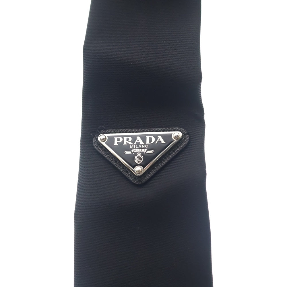 PRADA(プラダ) ナイロン トライアングルロゴ ギャバジン ネクタイ ブラック