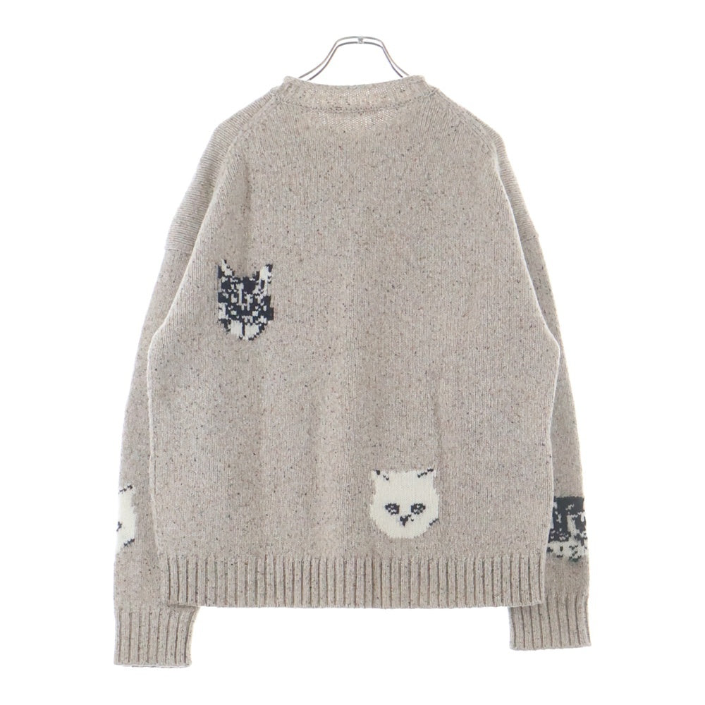 Acne Studios(アクネ ストゥディオズ) 24AW CAT JACQUARD JUMPER キャット ジャガード ニット クルーネックセーター ベージュ FN-UX-KNIT000019