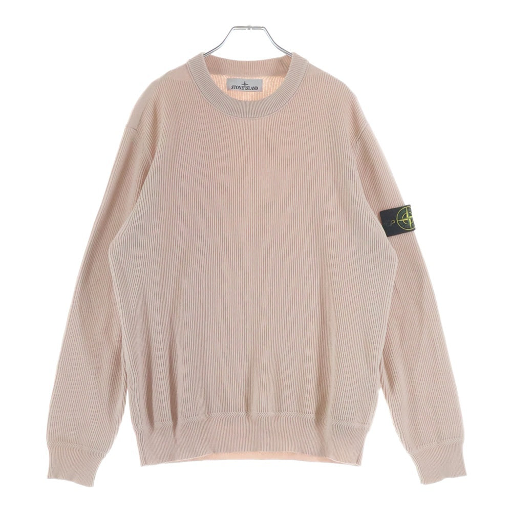 STONE ISLAND(ストーンアイランド) CREWNECK SWEATSHIRT 袖ロゴワッペンコットンリブニット クルーネックスウェット セーター ベージュ K1S155100054 S00D8