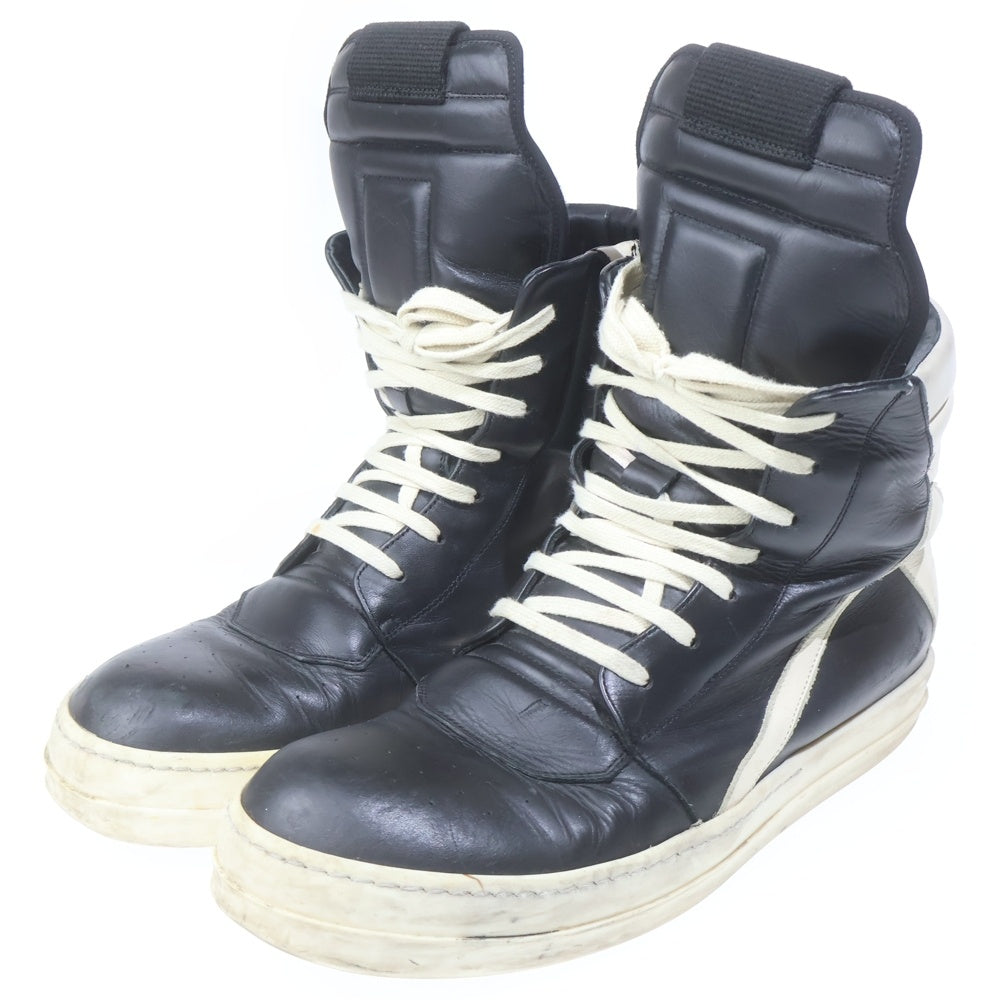 Rick Owens(リックオウエンス) Geobasket ジオバスケット スエードレザー ハイカットスニーカー レザーブーツ ブラック/ホワイト