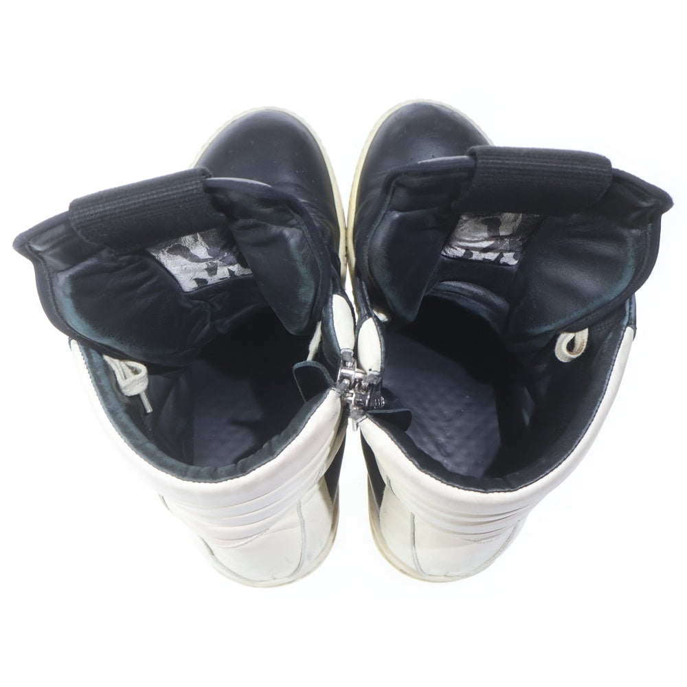Rick Owens(リックオウエンス) Geobasket ジオバスケット スエードレザー ハイカットスニーカー レザーブーツ ブラック/ホワイト