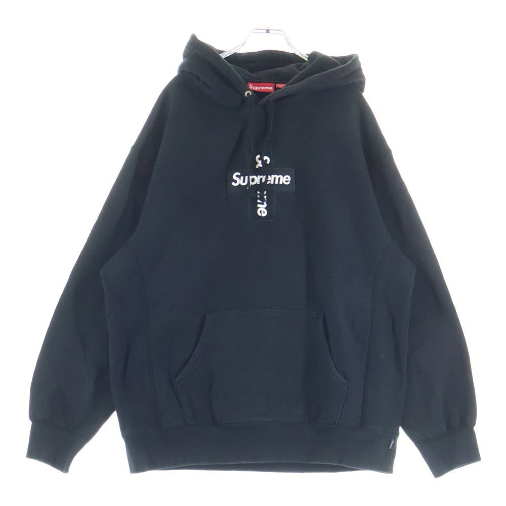 SUPREME(シュプリーム) 20AW Cross box logo Hooded Sweat Shirts クロスボックスロゴ フーデッド シャツ プルオーバーパーカー ブラック