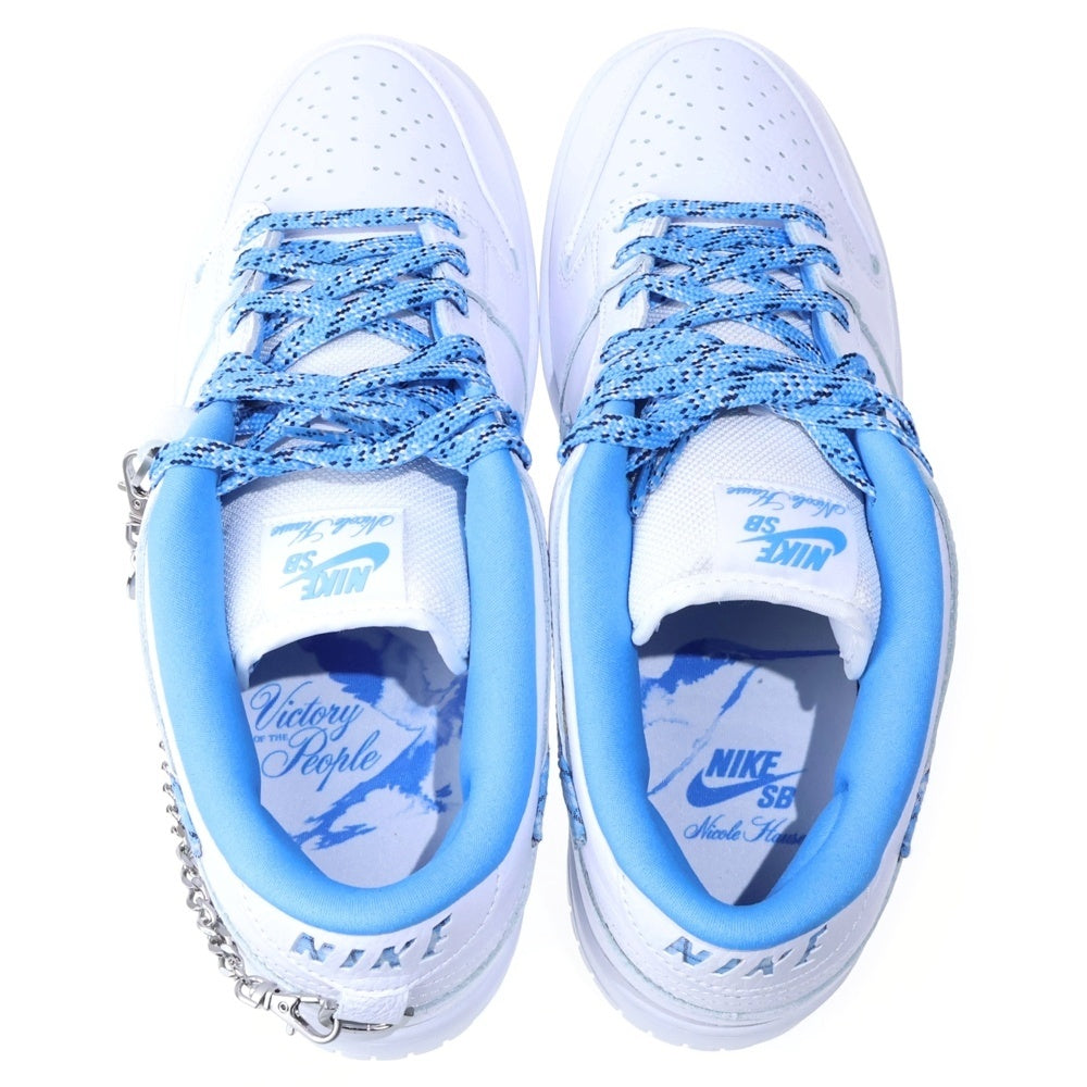 NIKE(ナイキ) ×Nicole Hause SB Dunk Low Pro ニコールハウゼ エスビーダンク ロー プロ ローカットスニーカー シューズ ホワイト/ブルー US10/28cm FZ8802-100