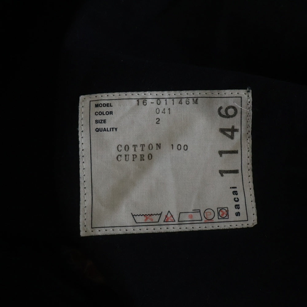 Sacai(サカイ) COTTON PANTS コットンパンツ ブルー/レッド 16-01146M