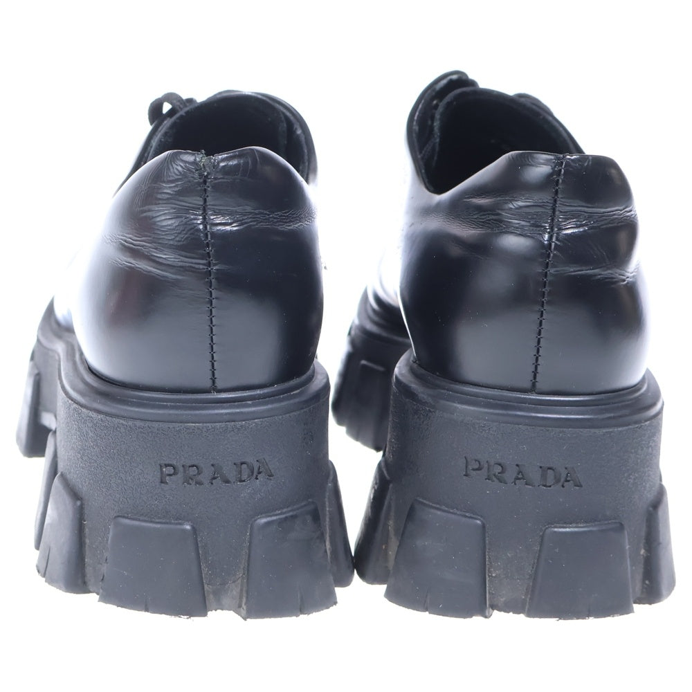 PRADA(プラダ) モノリス ブラッシュド レザー レースアップ シューズ ブラック 708 レディース