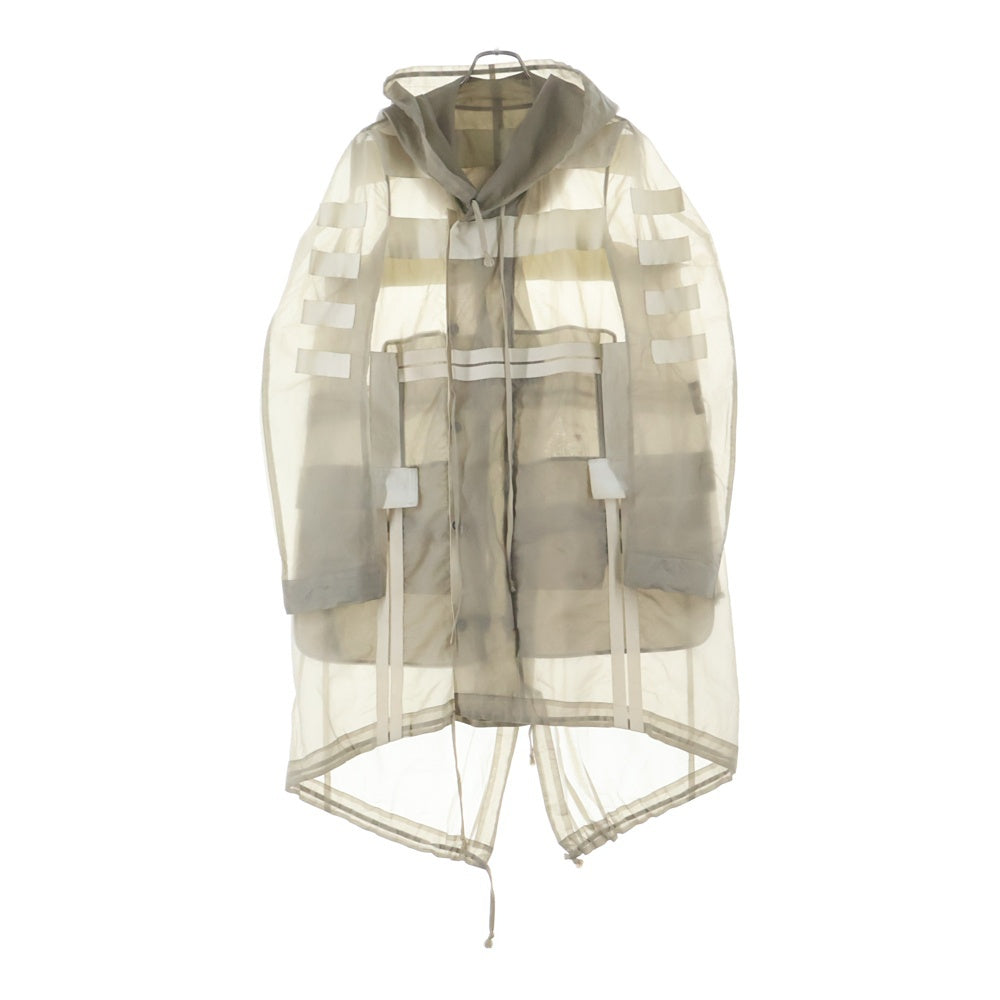 Rick Owens(リックオウエンス) 13SS Sheer Geowebbed Fishtail Parka ショー シアーウェビング フィッシュテールコート ベージュ/ホワイト RU5981/K