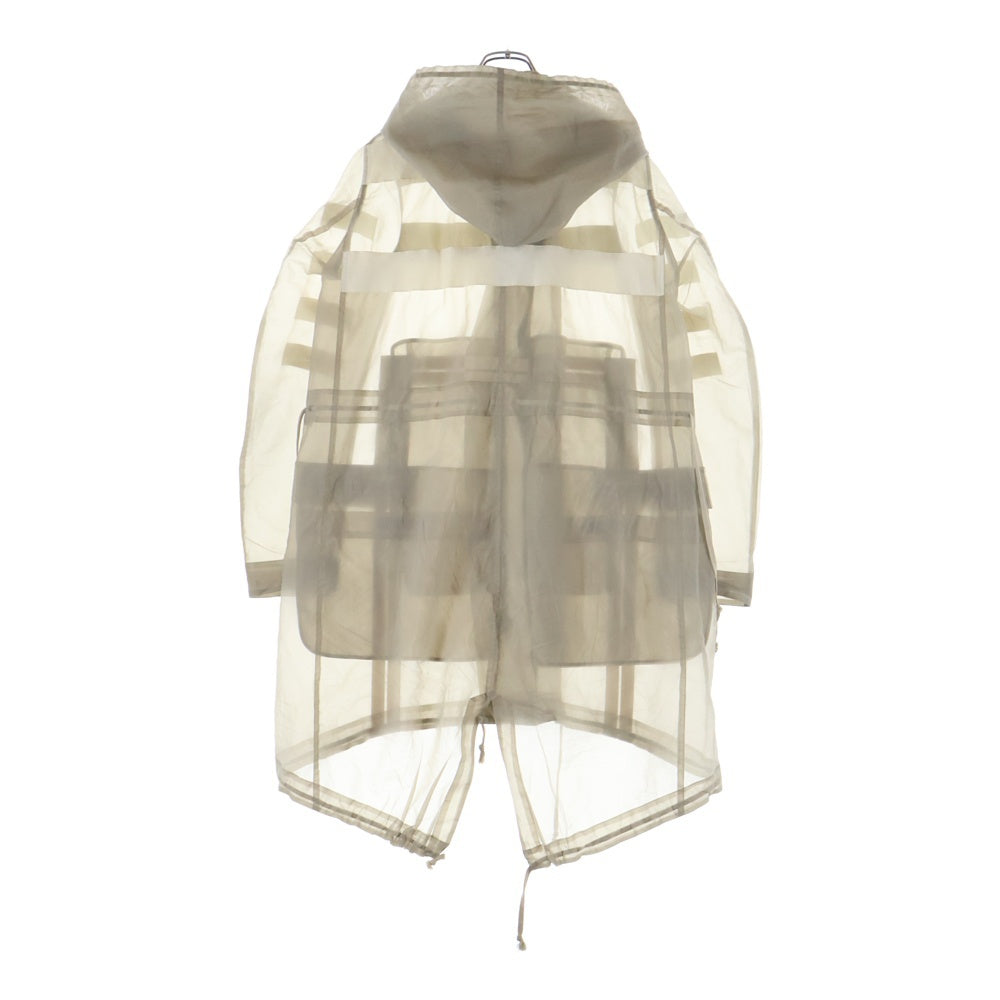 Rick Owens(リックオウエンス) 13SS Sheer Geowebbed Fishtail Parka ショー シアーウェビング フィッシュテールコート ベージュ/ホワイト RU5981/K