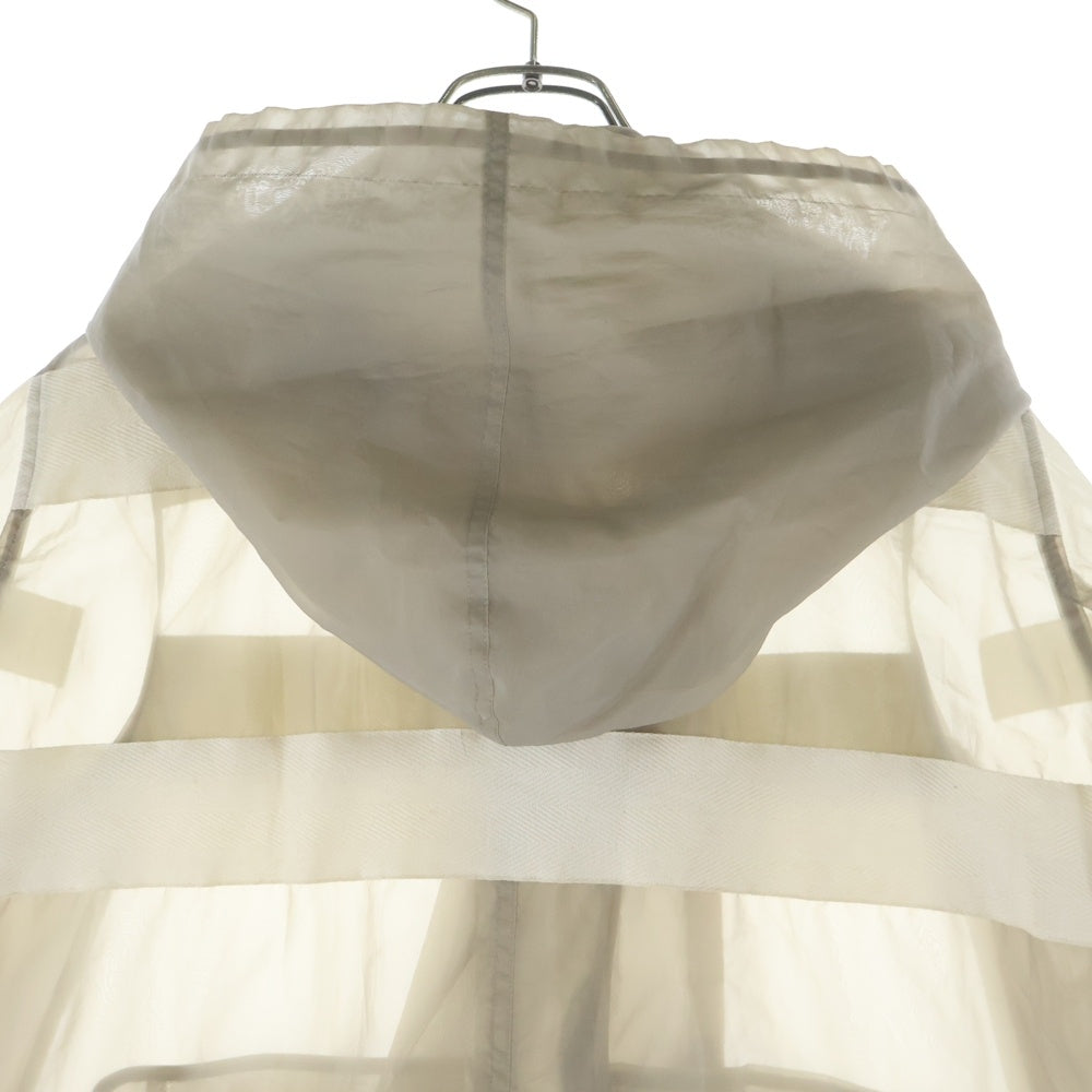 Rick Owens(リックオウエンス) 13SS Sheer Geowebbed Fishtail Parka ショー シアーウェビング フィッシュテールコート ベージュ/ホワイト RU5981/K