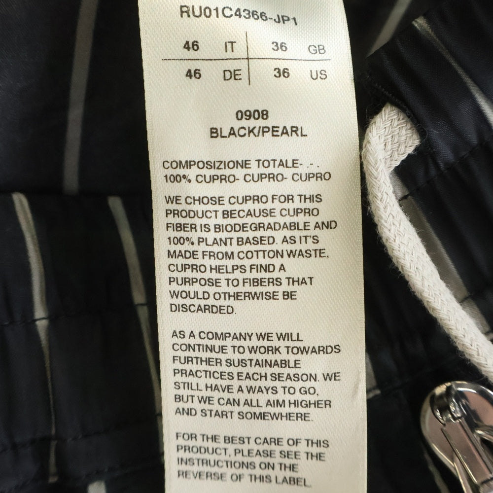 Rick Owens(リックオウエンス) 23SS WIDE BELA PANTS ストライプワイドベラパンツ ブラック/ホワイト RU01C4366-JP1