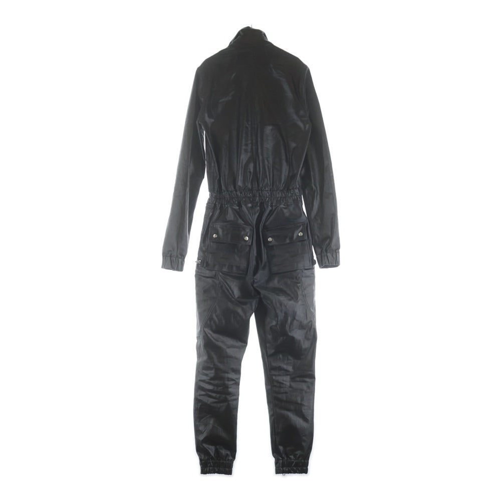 Rick Owens(リックオウエンス) Bauhaus Denim Flightsuit バウハウス デニムフライトスーツ コーティングジャンプスーツ ブラック RU01C4554-SLQ