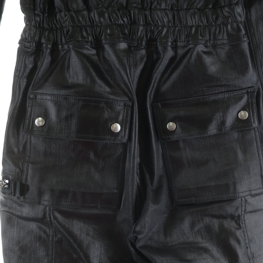 Rick Owens(リックオウエンス) Bauhaus Denim Flightsuit バウハウス デニムフライトスーツ コーティングジャンプスーツ ブラック RU01C4554-SLQ