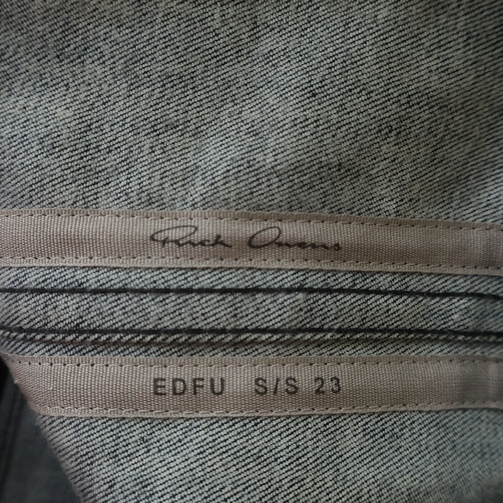 Rick Owens(リックオウエンス) Bauhaus Denim Flightsuit バウハウス デニムフライトスーツ コーティングジャンプスーツ ブラック RU01C4554-SLQ
