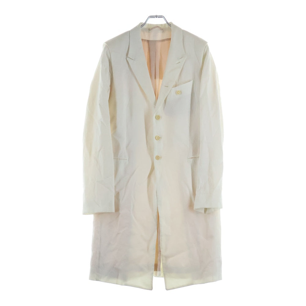 ANN DEMEULEMEESTER(アンドゥムルメステール) オーバーサイズシングルジャケット ロングコート ホワイト 05401M
