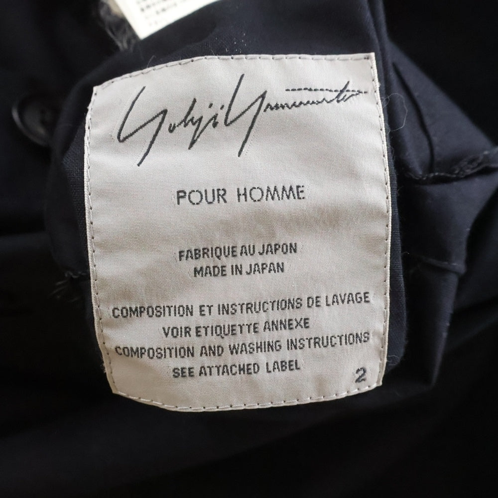 Yohji Yamamoto POUR HOMME(ヨウジヤマモト プールオム) 15AW 3重裁断ジャケットテーラードジャケット カットオフ加工シングルジャケット ブラック HY-J22-803