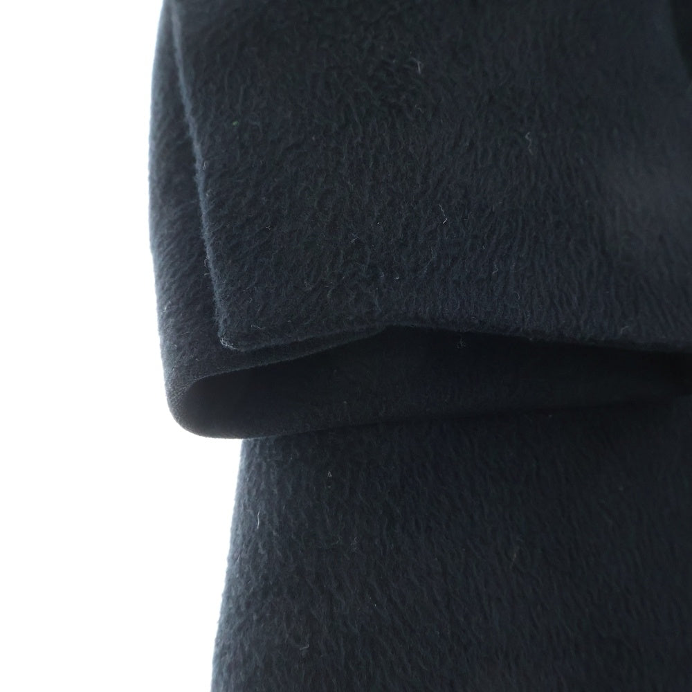 ANN DEMEULEMEESTER(アンドゥムルメステール) ファーカラー付き ロングコート マルチポケットコート ブラック