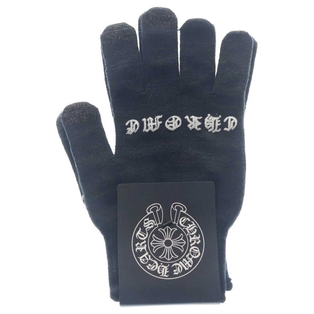 CHROME HEARTS(クロムハーツ) GLOVE ロゴプリント グローブ 手袋 ブラック