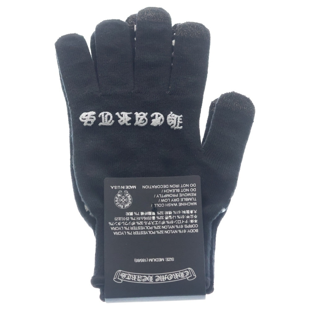 CHROME HEARTS(クロムハーツ) GLOVE ロゴプリント グローブ 手袋 ブラック