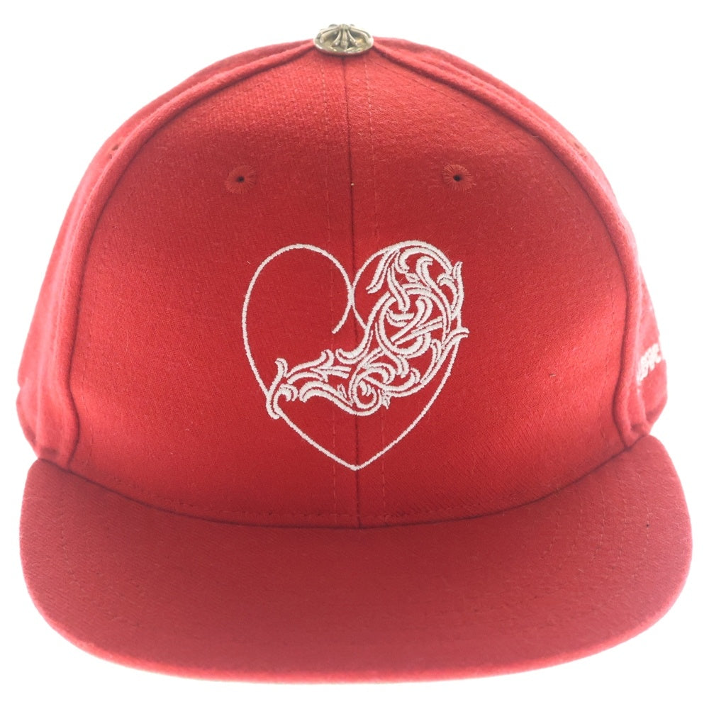 CHROME HEARTS(クロムハーツ) CH HAT ハートロゴ刺繍ベースボールキャップ帽子 レッド