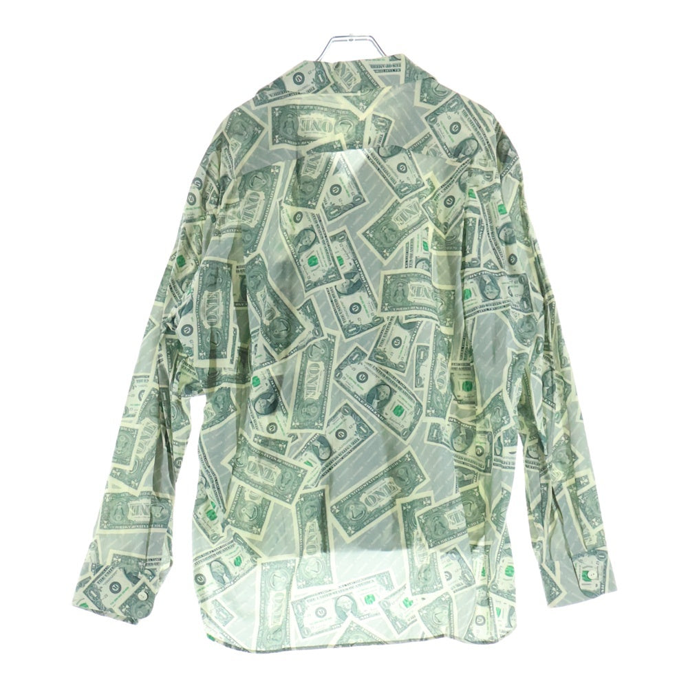 MAISON MIHARAYASUHIRO(メゾンミハラヤスヒロ) Dollar Bill Printed Shirts ドル札プリント 長袖シャツ グリーン/ホワイト A11SH073