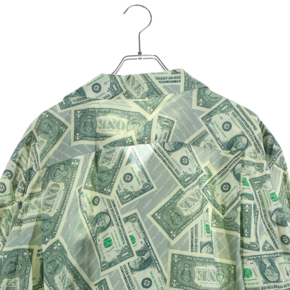 MAISON MIHARAYASUHIRO(メゾンミハラヤスヒロ) Dollar Bill Printed Shirts ドル札プリント 長袖シャツ グリーン/ホワイト A11SH073