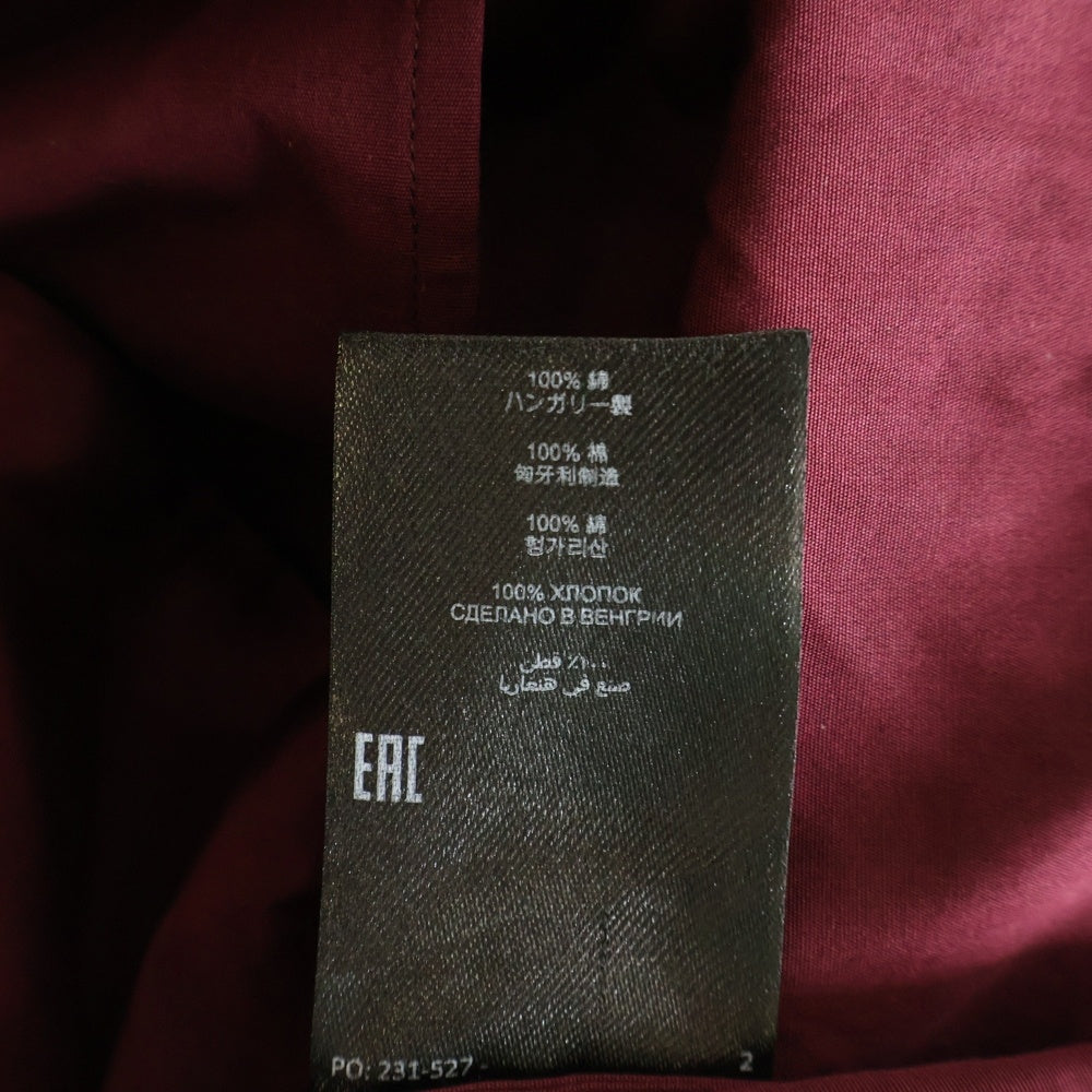 DRIES VAN NOTEN(ドリスヴァンノッテン) 23SS CLASEN 6238 M.W.SHIRT コットンポプリン 半袖シャツ レッド