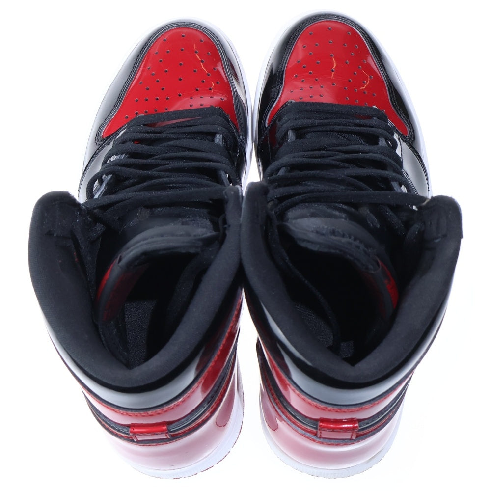NIKE(ナイキ) AIR JORDAN 1 RETRO HIGH OG BRED PATENT 555088-063 エアジョーダン1 レトロ ブレッド パテント ハイカットスニーカー レッド/ブラック US10/28.0cm