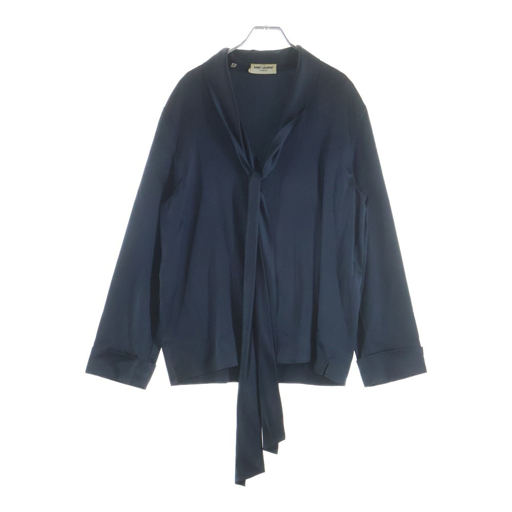 SAINT LAURENT PARIS(サンローランパリ) 23SS シルク ボウタイ シャツ ブルー 760906 Y1H54
