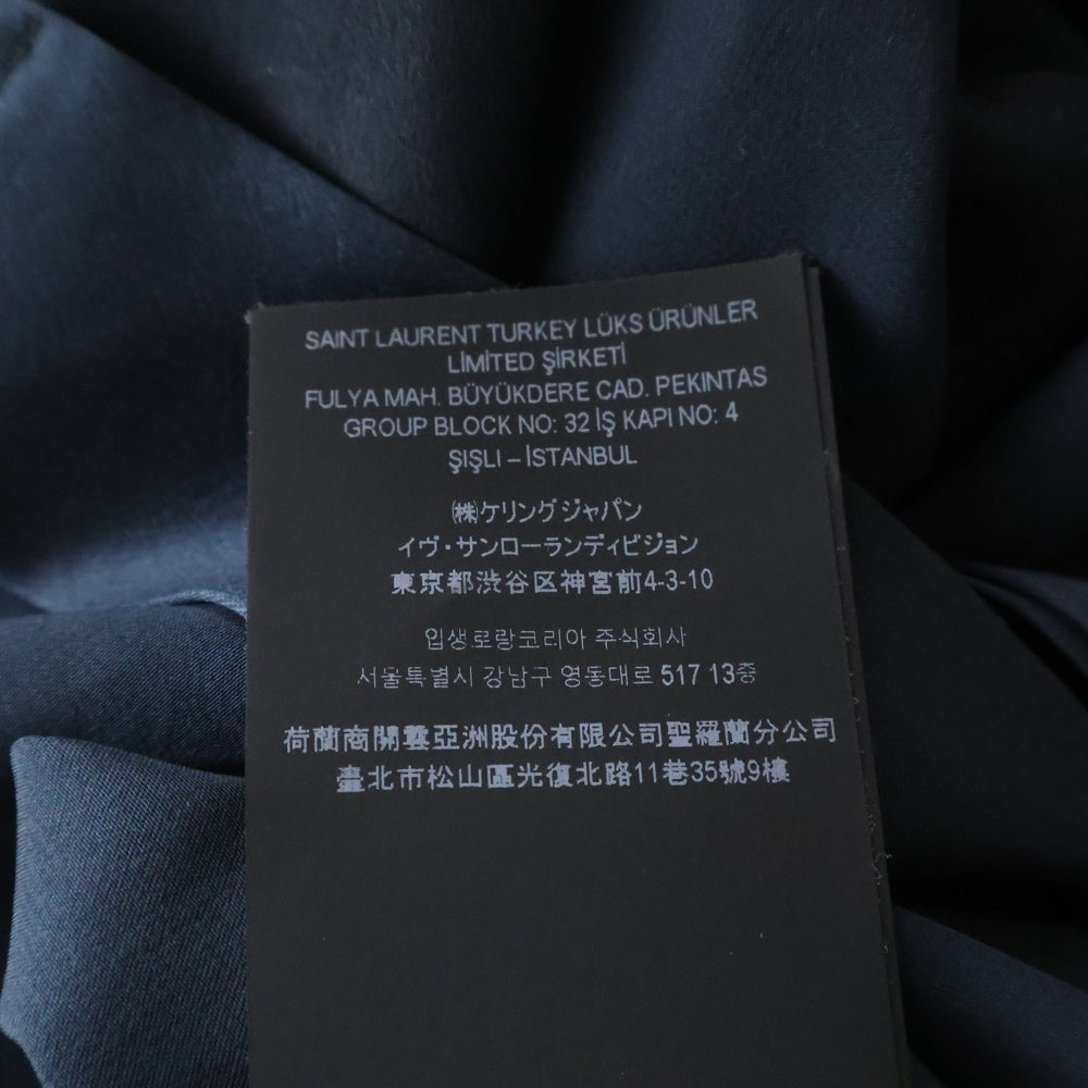 SAINT LAURENT PARIS(サンローランパリ) 23SS シルク ボウタイ シャツ ブルー 760906 Y1H54