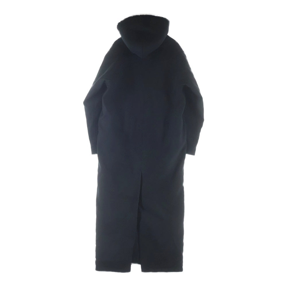 BALENCIAGA(バレンシアガ) DRIL HOODED PARKA SHIRT パーカーシャツ コート フード付きロングコート ブラック437314 TSD09