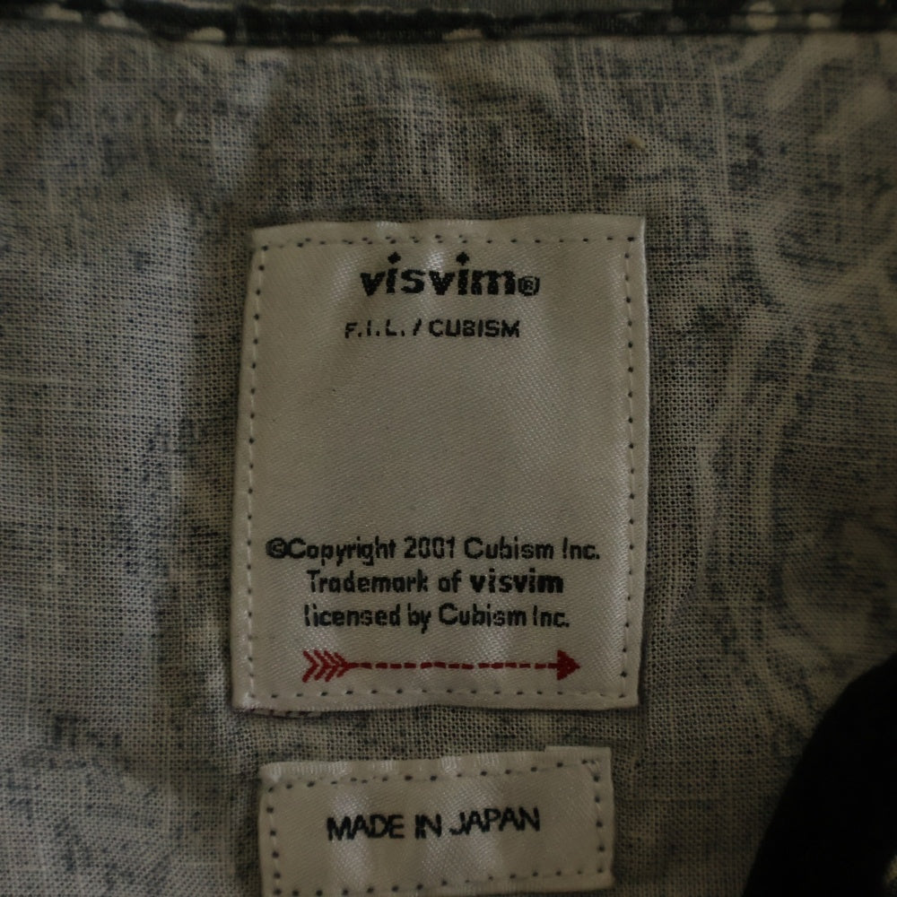 VISVIM(ヴィスヴィム) 22SS TUNIC P.O. WILDFLOWER P.W. チュニック フラワー総柄 プルオーバー長袖シャツ ブラック 0122105011013