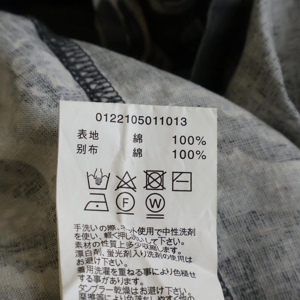 VISVIM(ヴィスヴィム) 22SS TUNIC P.O. WILDFLOWER P.W. チュニック フラワー総柄 プルオーバー長袖シャツ ブラック 0122105011013