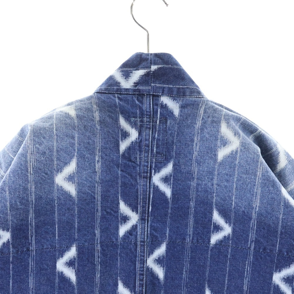 VISVIM(ヴィスヴィム) LHAMO SHIRT ONE WASHED ウォッシュド加工 ハモ スタンドカラーデニム ドローストリング シャツジャケット インディゴ