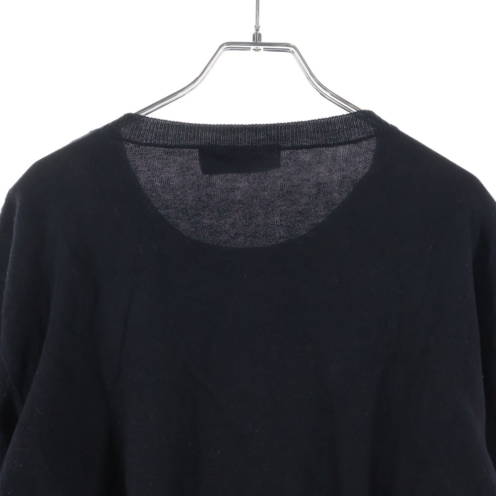 DSQUARED2 ディースクエアード D2 CARTOON PULLOVER フロントロゴ クルーネック ウールニット セーター ブラック S74HA1239 DSQUARED2(ディースクエアード) D2 CARTOON PULLOVER フロントロゴ
