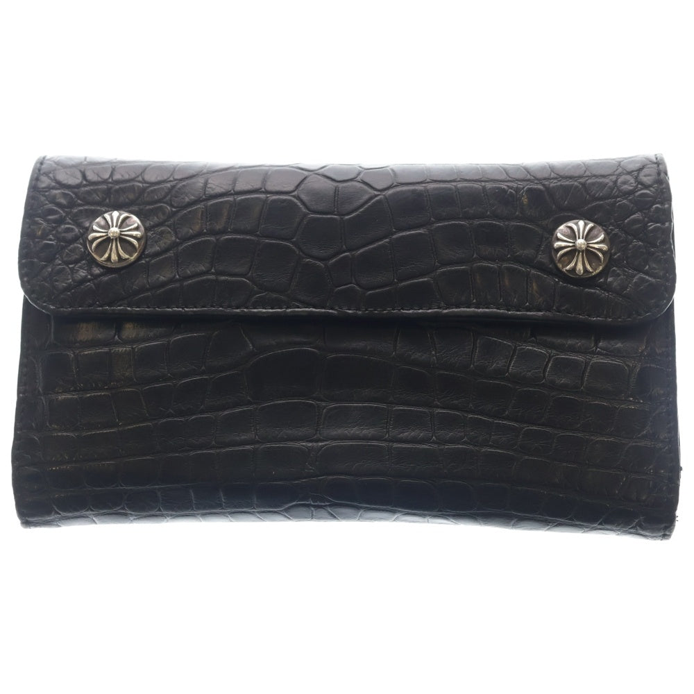 CHROME HEARTS(クロムハーツ) WAVE WALLET ALLIGATOR ウェーブウォレット アリゲーター ロングウォレット 財布 ブラック