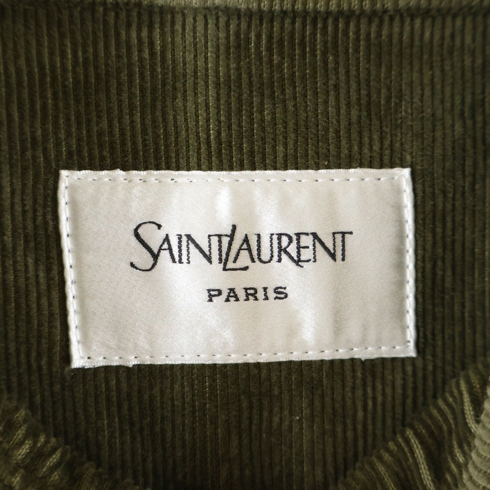 SAINT LAURENT PARIS(サンローランパリ) カーゴポケット コーデュロイジャケット シャツジャケット モスグリーン 838725