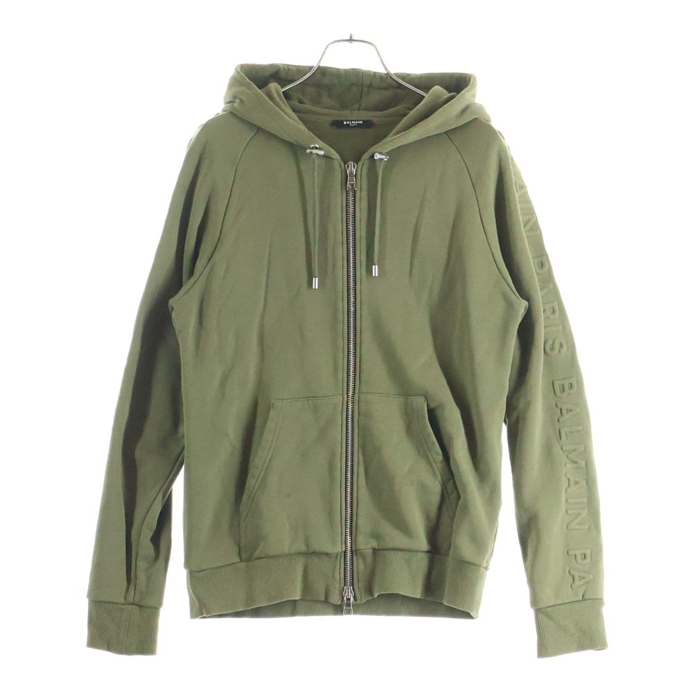 BALMAIN(バルマン) ZIPUP HOODIE ジップアップ フーディー パーカー カーキ 3122I240