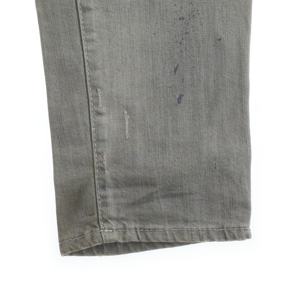 DSQUARED2(ディースクエアード) 17AW SKATER JEAN ボタンフライ デニムパンツ ダメージ加工ストレートパンツ グレー S74LB0223