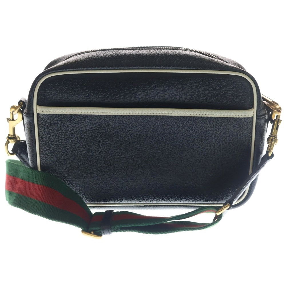 GUCCI(グッチ) ×adidas ロゴ レザー ショルダーバッグ ブラック 702427