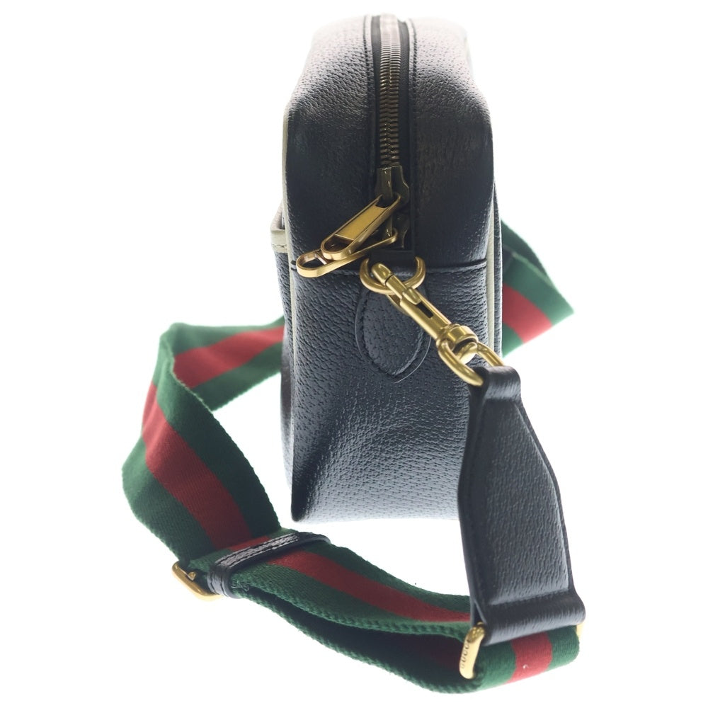 GUCCI(グッチ) ×adidas ロゴ レザー ショルダーバッグ ブラック 702427