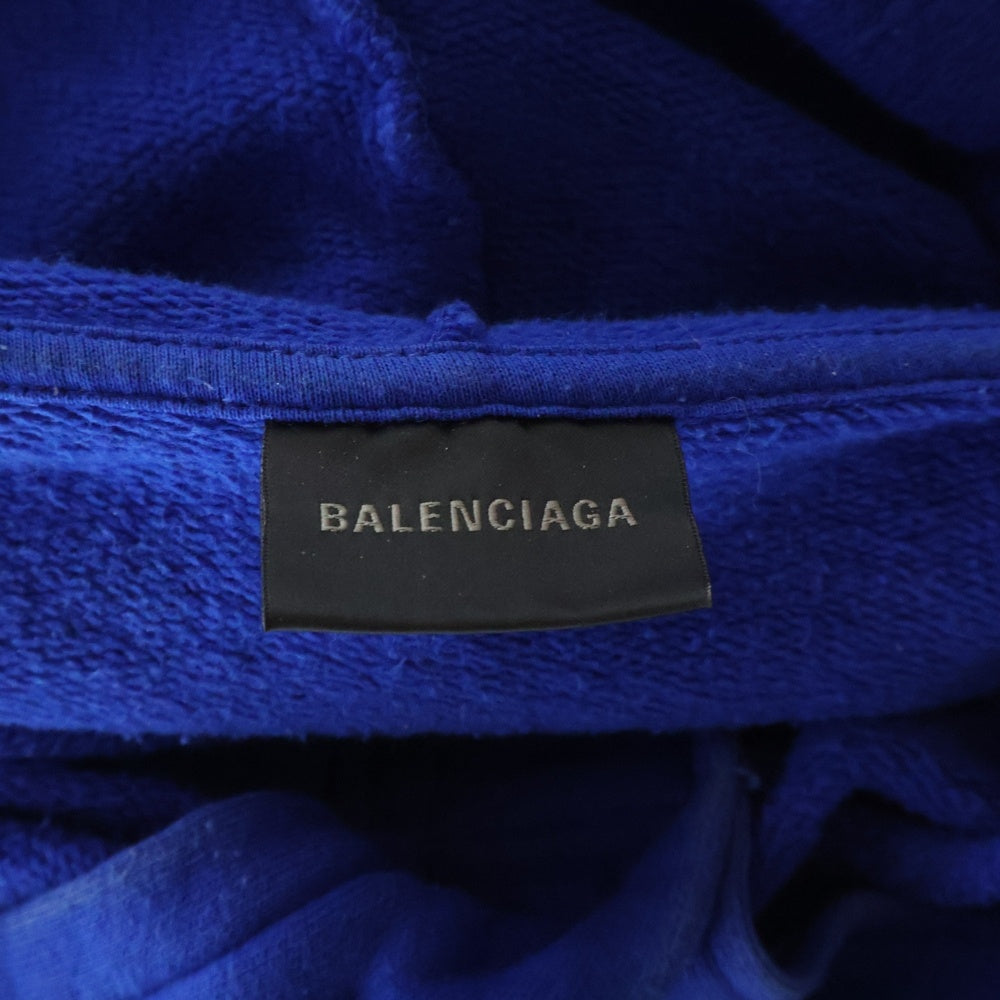 BALENCIAGA(バレンシアガ) 25AW 3b Football Polo Hoodie フットボール ポロ プルオーバーパーカー ブルー 827939 TTVQ8
