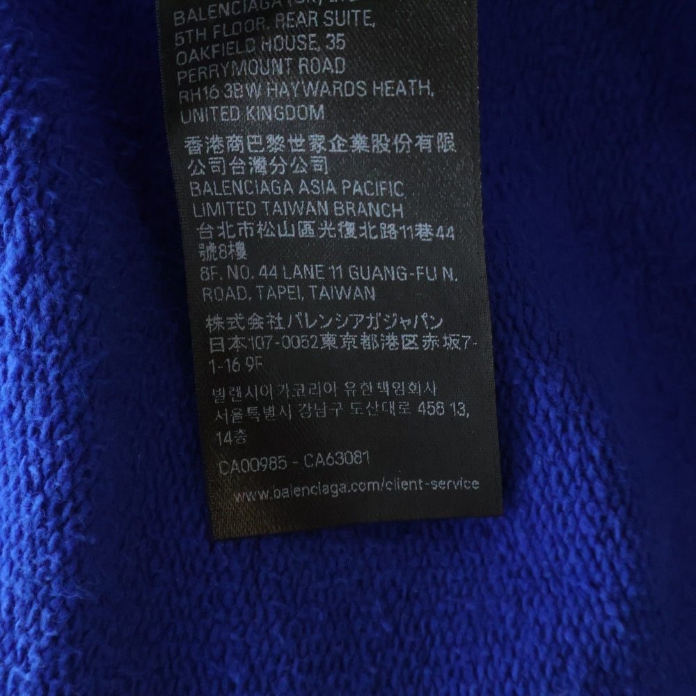 BALENCIAGA(バレンシアガ) 25AW 3b Football Polo Hoodie フットボール ポロ プルオーバーパーカー ブルー 827939 TTVQ8