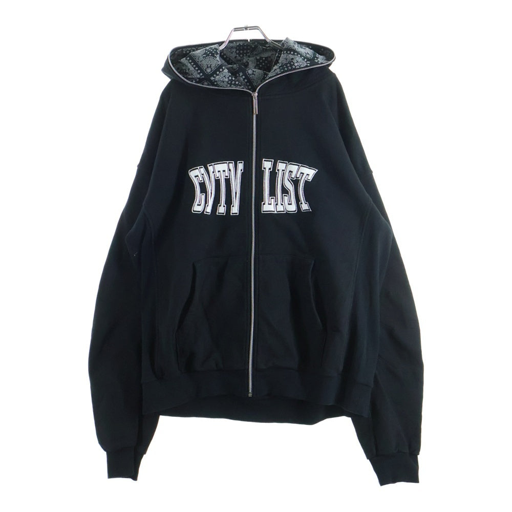 cvtvlist(カタリスト) ロゴ刺繍 Zip Hoodie フルジップパーカー ブラック 2501010301